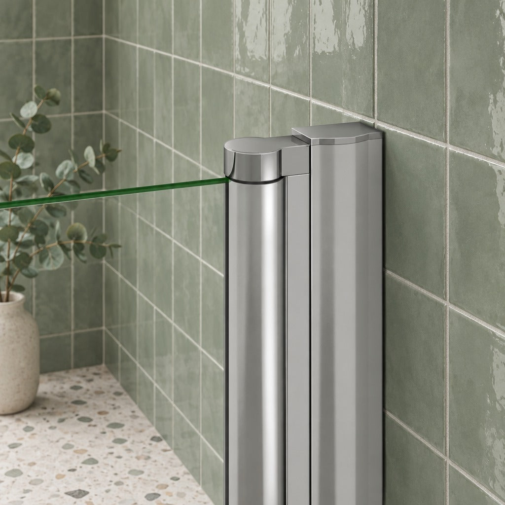Porte de douche pivotante pour niche – en situation dans une salle de bain