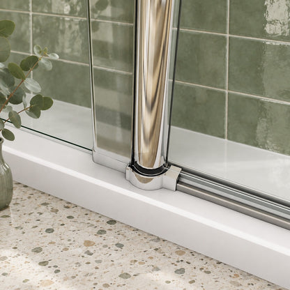 Cabine de douche pivotante accès d'angle – en situation dans une salle de bain