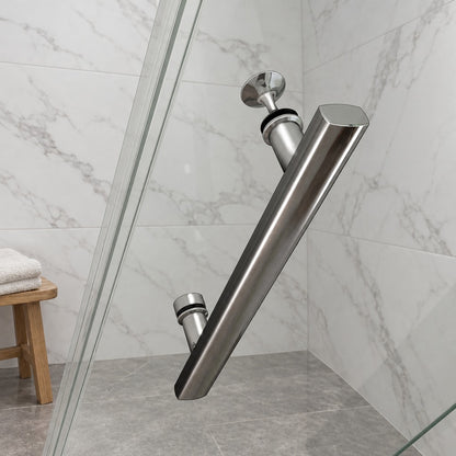 Cabine de douche à 2 portes pivotantes accès d'angle – en situation dans une salle de bain