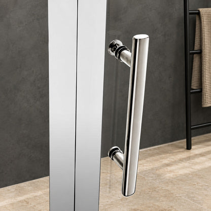 Cabine de douche pivotante accès d'angle – en situation dans une salle de bain