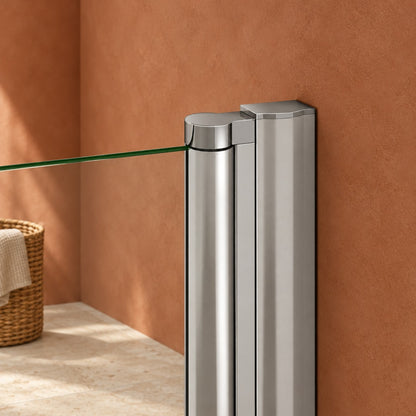 Cabine de douche pivotante accès d'angle – en situation dans une salle de bain