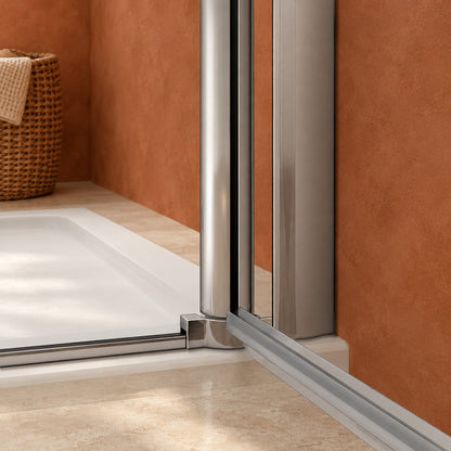Cabine de douche pivotante accès d'angle – en situation dans une salle de bain