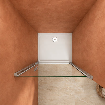 Porte de douche pivotante pour niche – en situation dans une salle de bain