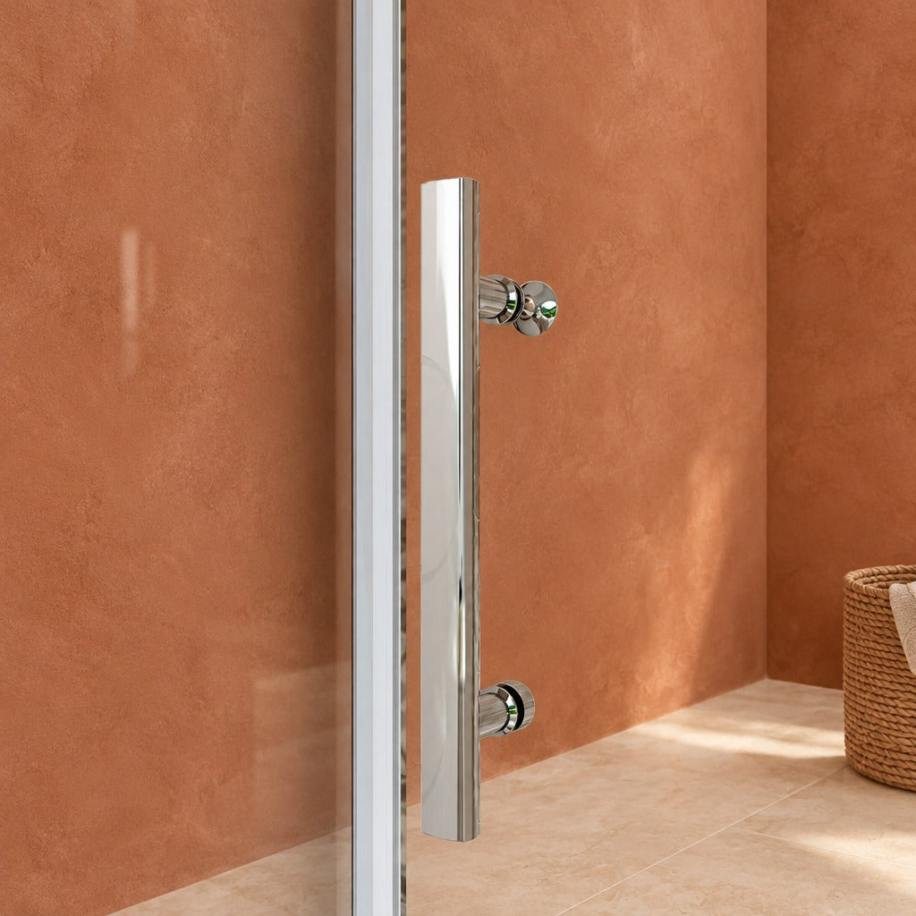 Porte de douche pivotante pour niche – en situation dans une salle de bain
