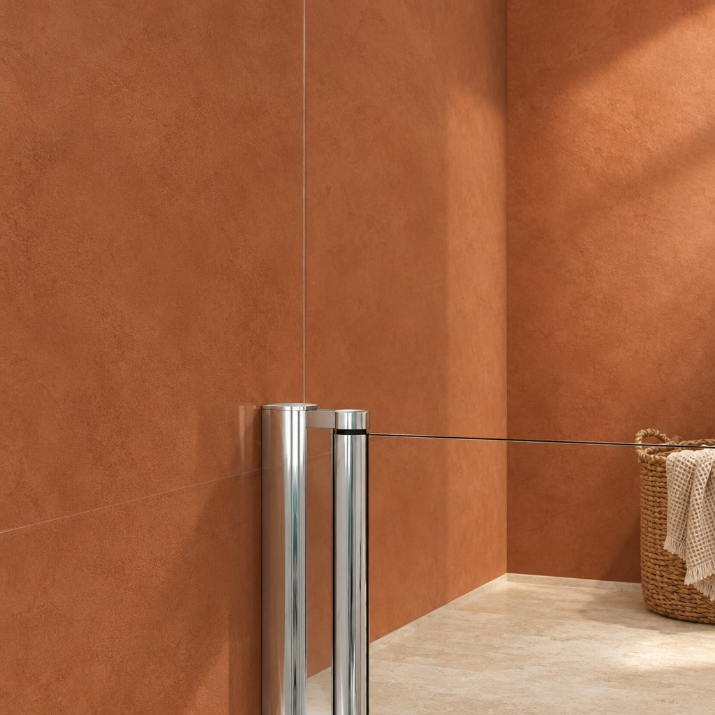 Porte de douche pivotante pour niche – en situation dans une salle de bain