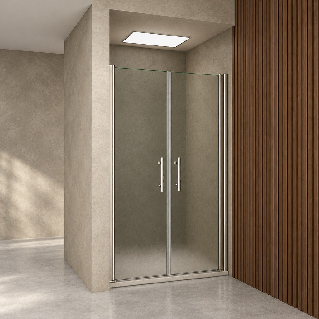 Porte de douche battante pour niche – en situation dans une salle de bain