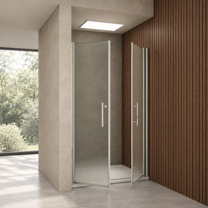 Porte de douche battante pour niche – en situation dans une salle de bain