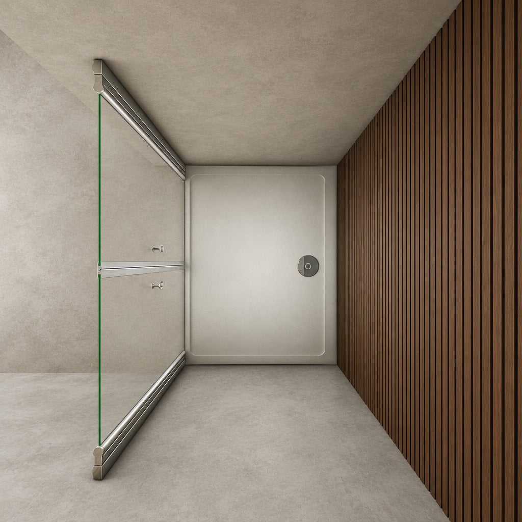 Porte de douche battante pour niche – en situation dans une salle de bain