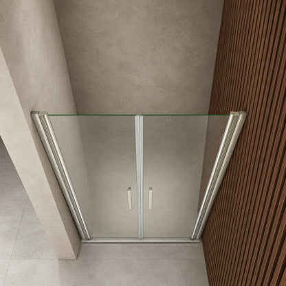 Porte de douche battante pour niche – en situation dans une salle de bain