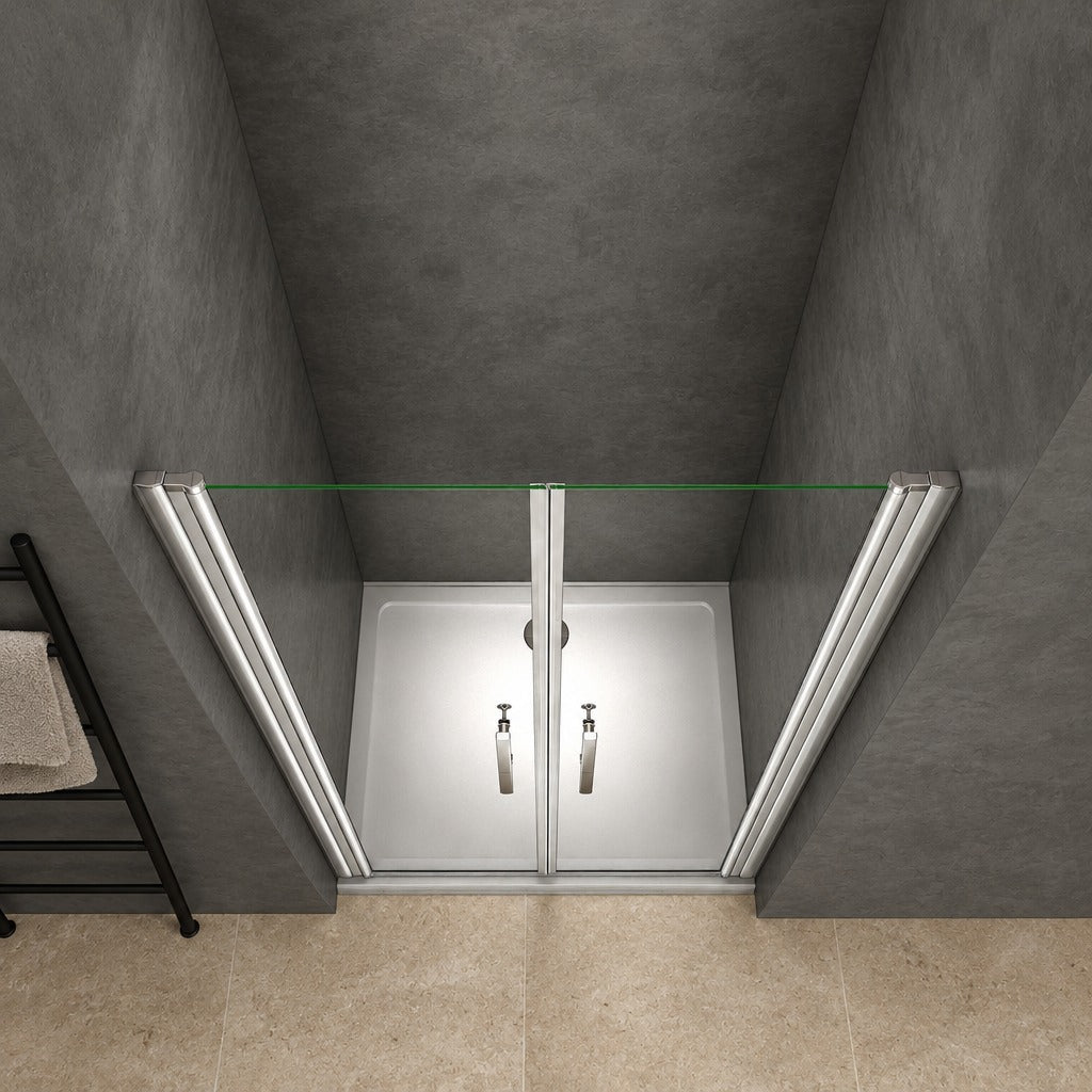 Porte de douche battante pour niche – en situation dans une salle de bain
