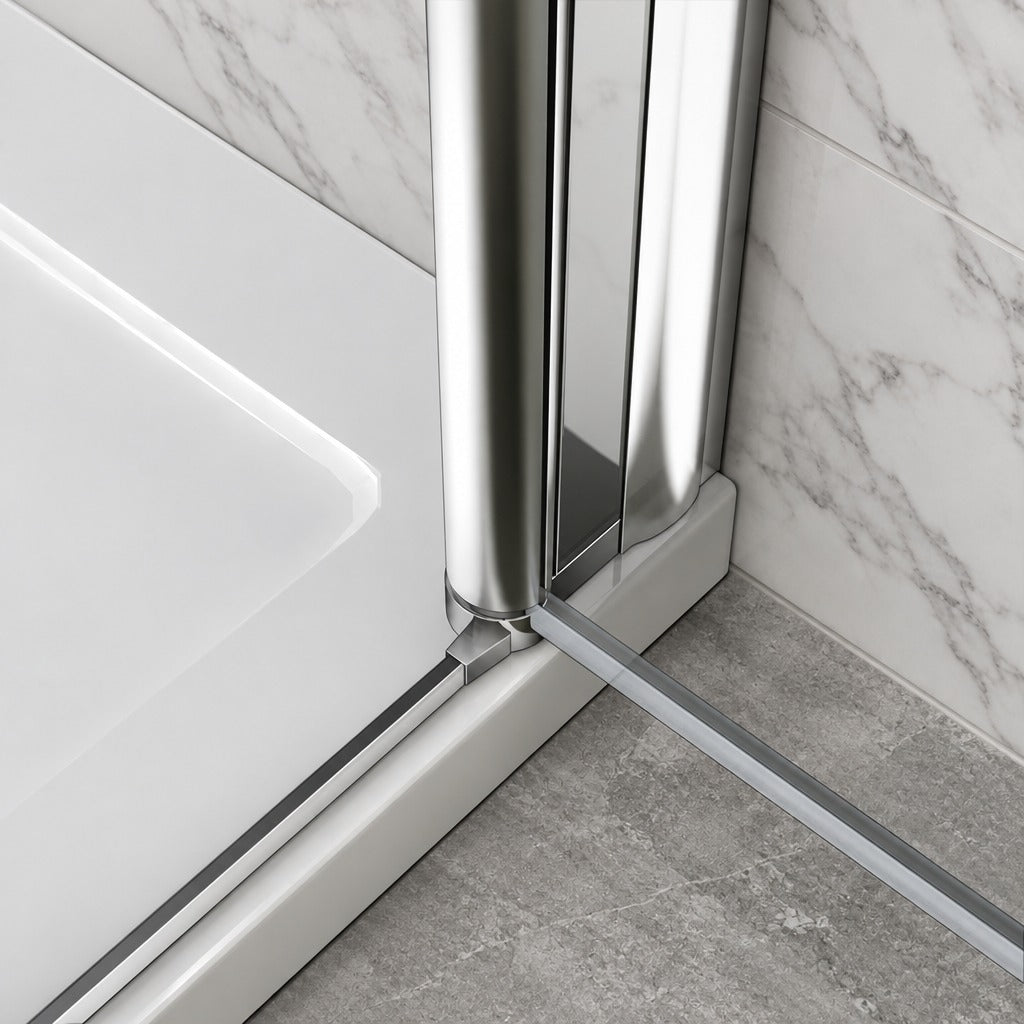 Porte de douche battante pour niche – en situation dans une salle de bain