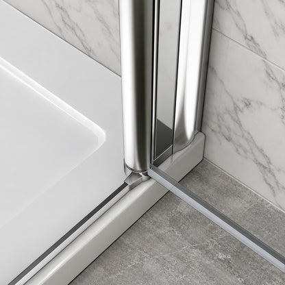 Porte de douche battante pour niche – en situation dans une salle de bain
