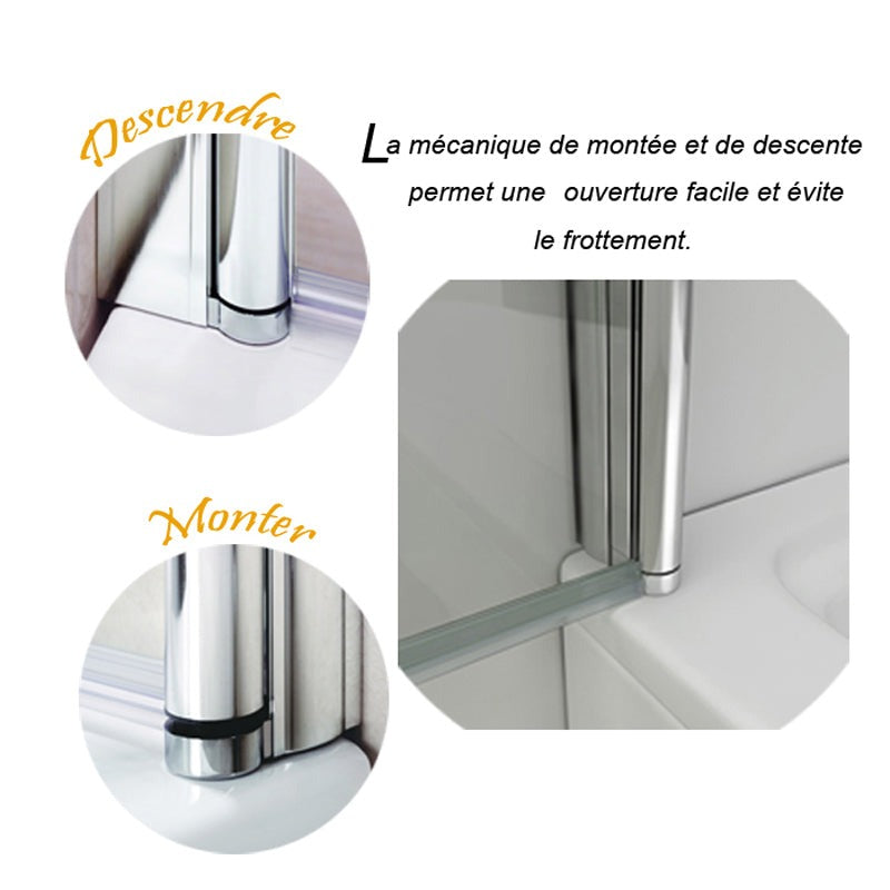 Porte de douche battante pour niche – schéma et dimensions