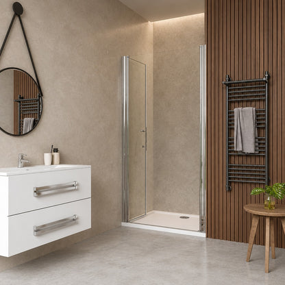 Porte de douche battante pour niche – en situation dans une salle de bain