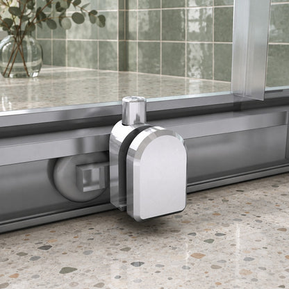 Cabine de douche coulissante accès d'angle – en situation dans une salle de bain
