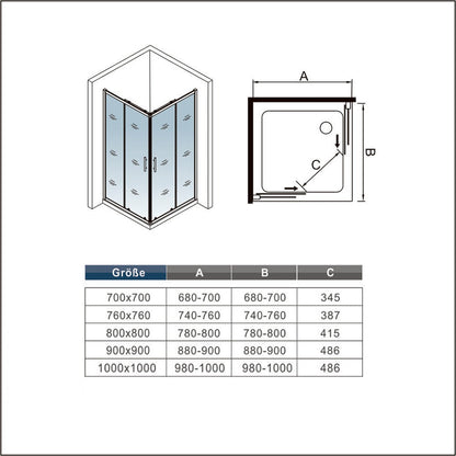 Cabine de douche coulissante accès d'angle – en situation dans une salle de bain