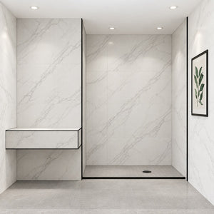 Panneau de construction prêt à carreler – en situation dans une salle de bain
