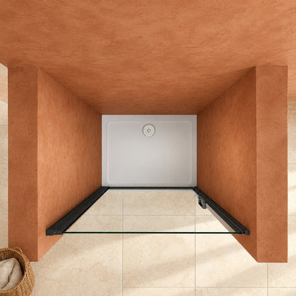 Porte de douche pivotante pour niche – en situation dans une salle de bain