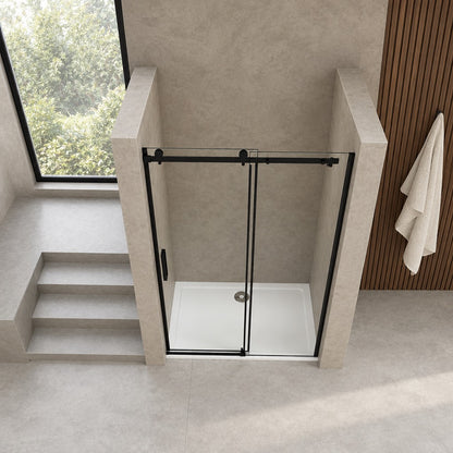 Porte de douche coulissante pour niche – en situation dans une salle de bain