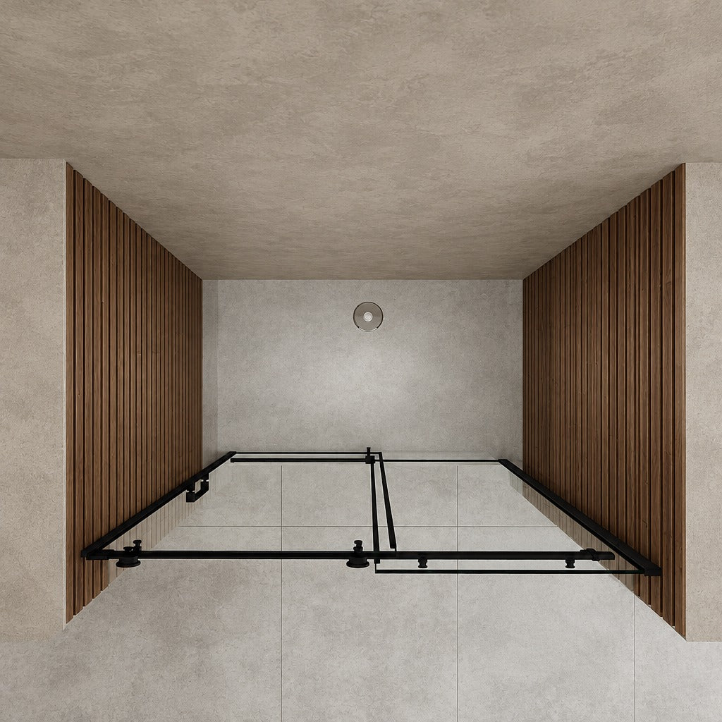 Porte de douche coulissante pour niche – en situation dans une salle de bain