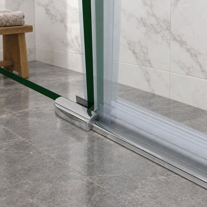 Cabine de douche à 2 portes pliantes accès d'angle – en situation dans une salle de bain