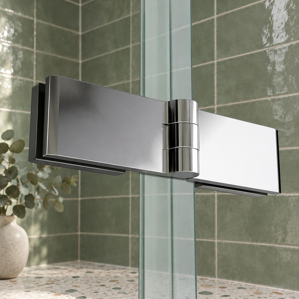Porte de douche pivotante-pliante pour niche – en situation dans une salle de bain