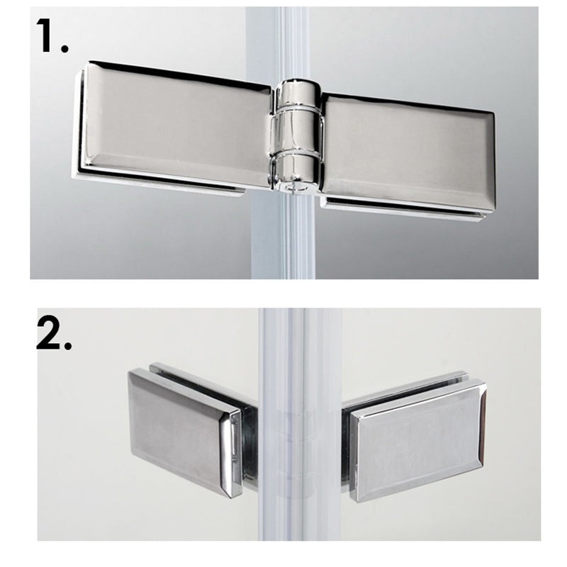 Cabine de douche à 2 portes pliantes accès d'angle – schéma et dimensions