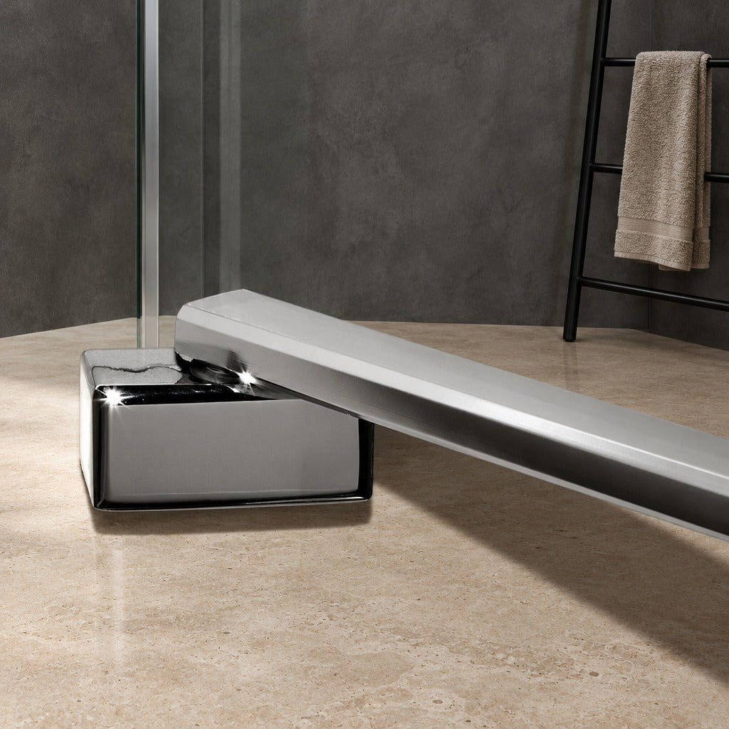 Cabine de douche à 2 portes pliantes accès d'angle – en situation dans une salle de bain