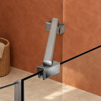 Cabine de douche pliante accès d'angle – en situation dans une salle de bain