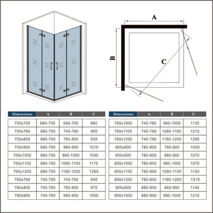 Cabine de douche pivotante-pliante accès d'angle – en situation dans une salle de bain