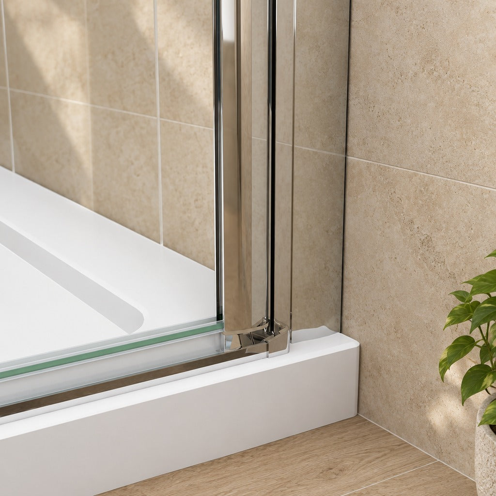 Porte de douche pivotante-pliante pour niche – en situation dans une salle de bain