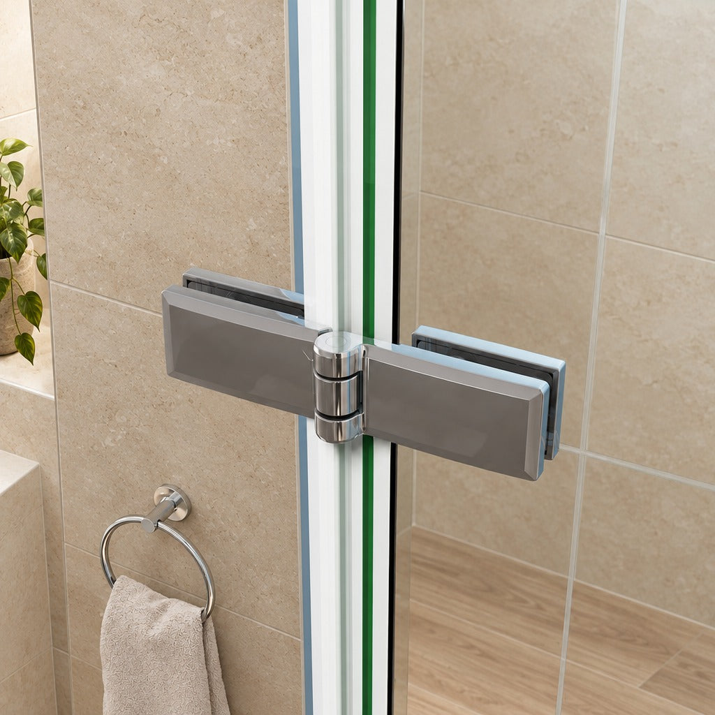 Porte de douche pivotante-pliante pour niche – en situation dans une salle de bain