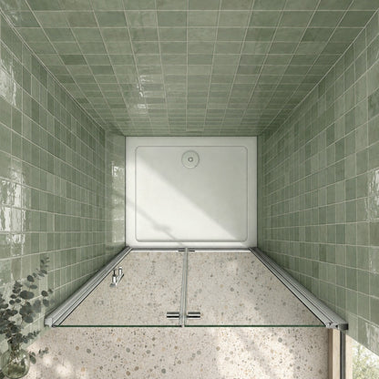 Porte de douche pivotante-pliante pour niche – en situation dans une salle de bain