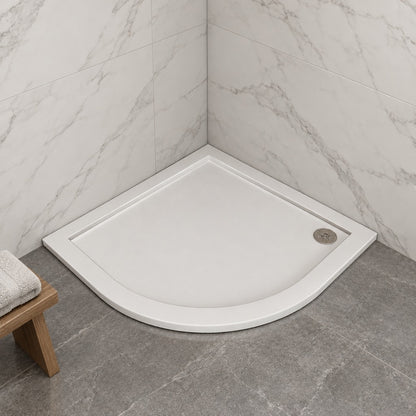 Cabine de douche pivotante quart de cercle – en situation dans une salle de bain