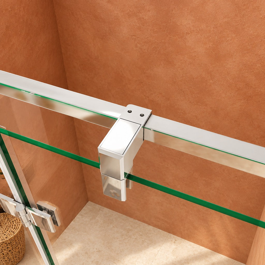 Porte de douche pivotante-pliante – en situation dans une salle de bain