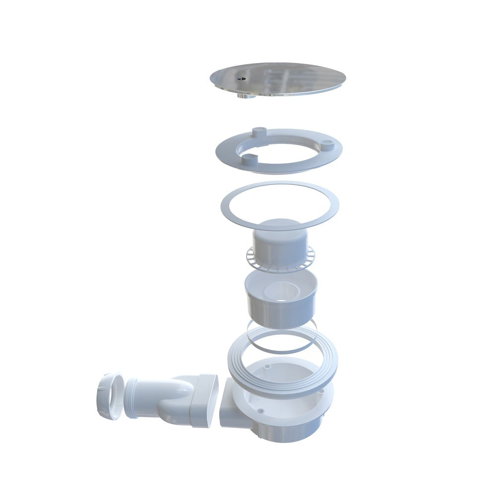 Receveur de douche extra-plat blanc en Solid Surface antidérapant et – schéma et dimensions