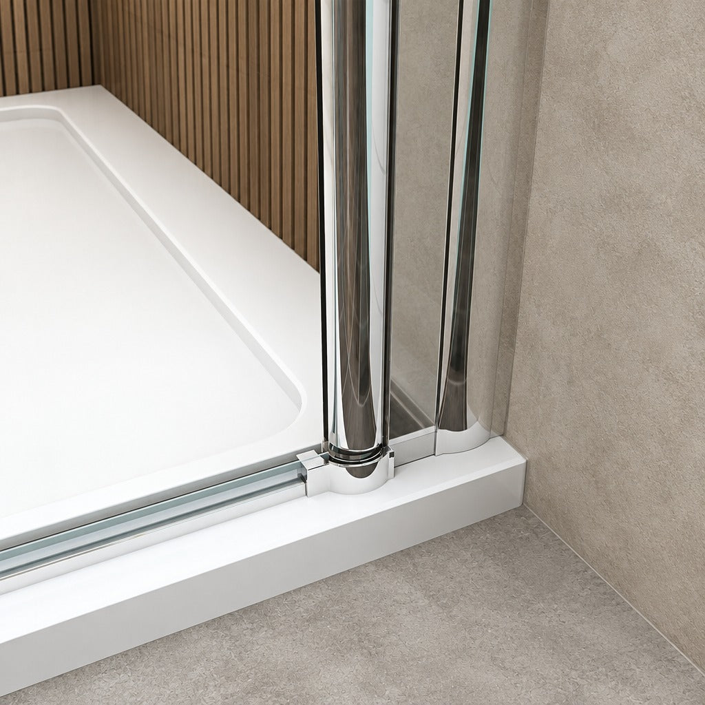 Porte de douche pivotante pour niche – en situation dans une salle de bain