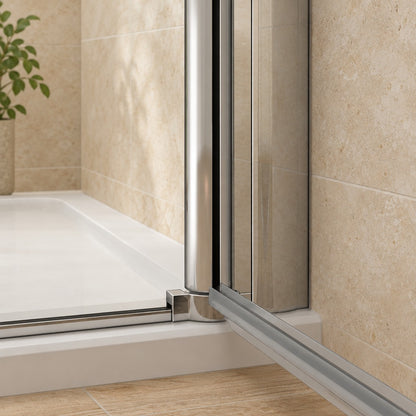 Porte de douche pivotante pour niche – en situation dans une salle de bain