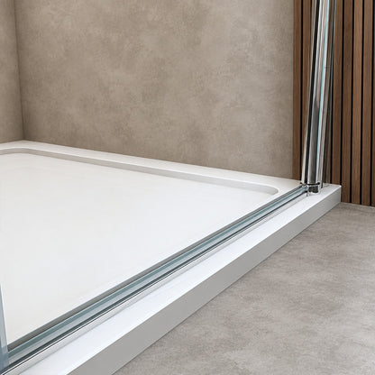 Porte de douche pivotante pour niche – en situation dans une salle de bain