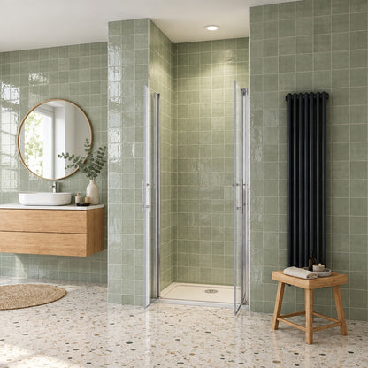 Porte de douche battante pour niche – en situation dans une salle de bain