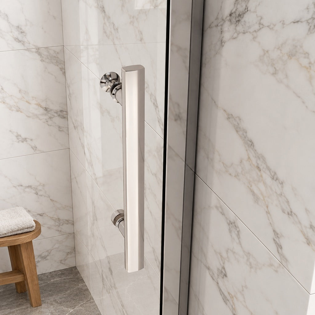 Porte de douche pliante – en situation dans une salle de bain
