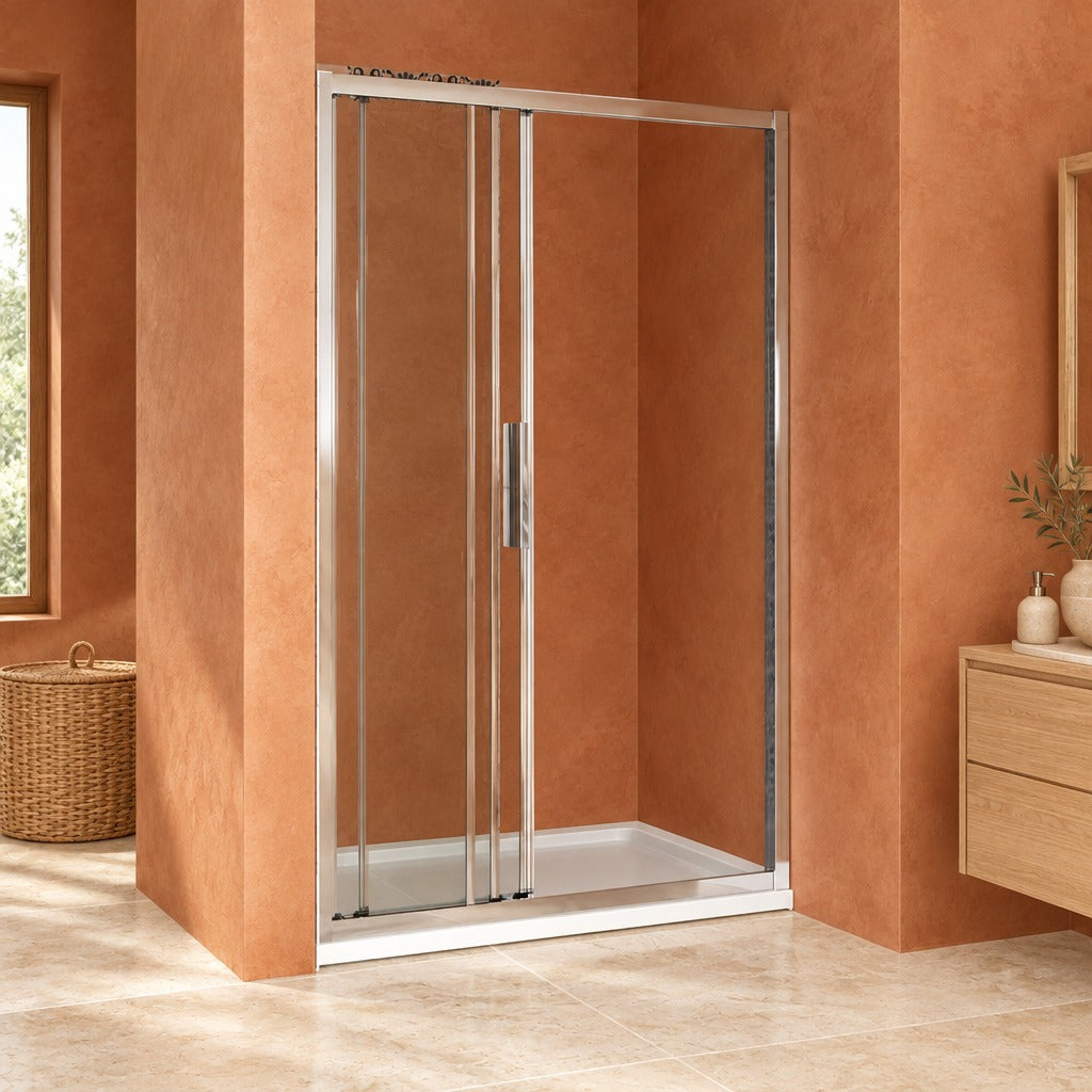 Porte de douche coulissante – en situation dans une salle de bain