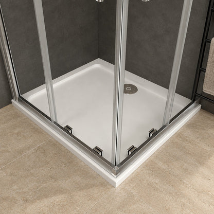 Cabine de douche coulissante accès d'angle – en situation dans une salle de bain