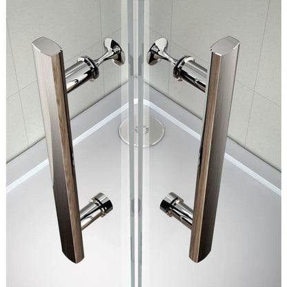 Cabine de douche coulissante accès d'angle – schéma et dimensions