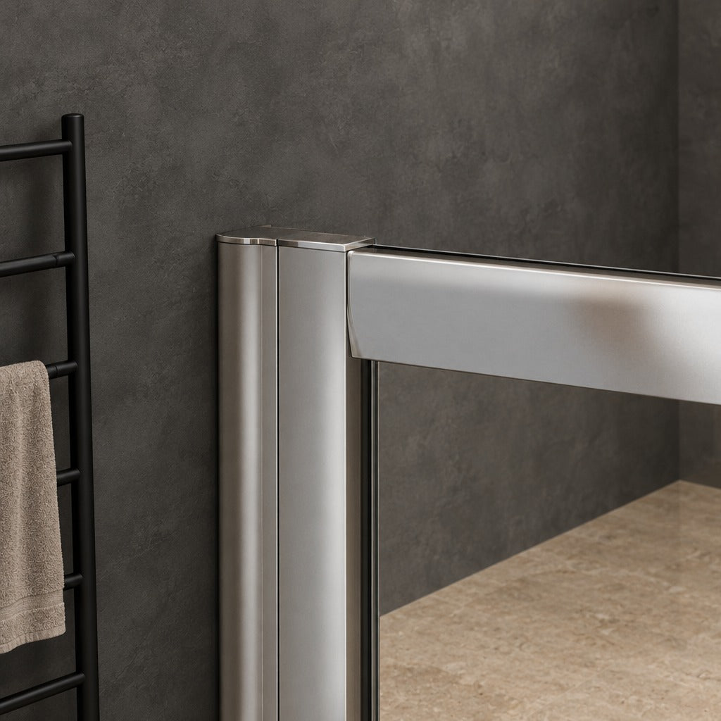 Cabine de douche coulissante accès d'angle – en situation dans une salle de bain