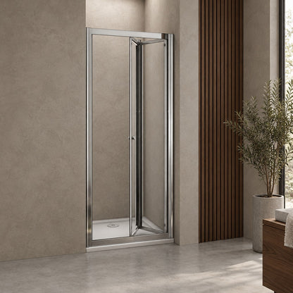 Porte de douche pliante pour niche – en situation dans une salle de bain