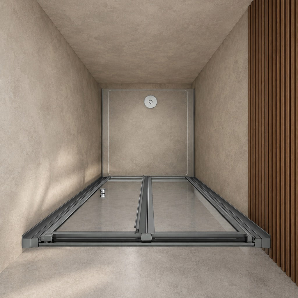 Porte de douche pliante pour niche – en situation dans une salle de bain