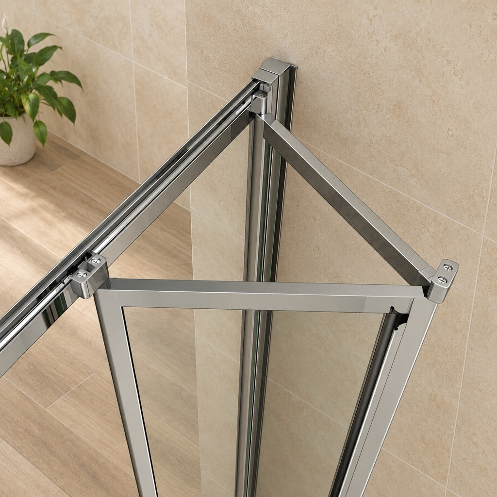 Porte de douche pliante pour niche – en situation dans une salle de bain