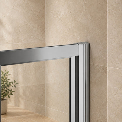 Porte de douche pliante pour niche – en situation dans une salle de bain