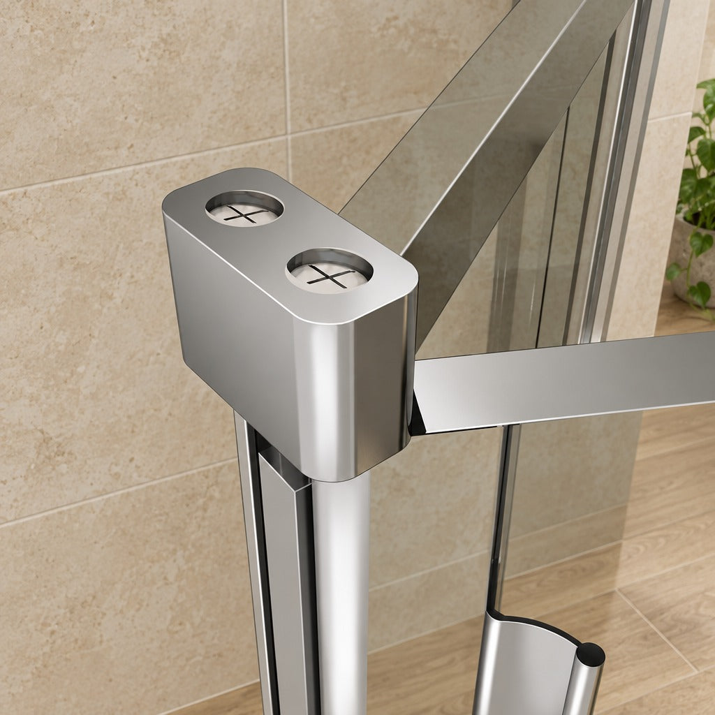 Cabine de douche pliante accès d'angle – en situation dans une salle de bain